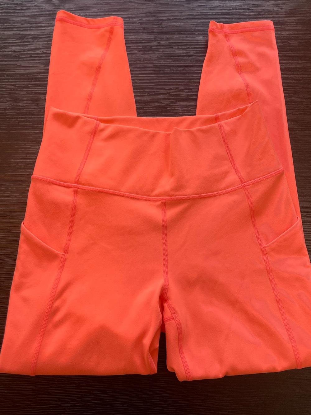 Fabletics Oasis PureLux High Waistee Bright Orange Active Leggings w/ pockets XS